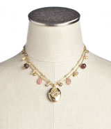 Romantic Blooms Flowers Two Row Locket Necklace Style- CA-N5181-5015 